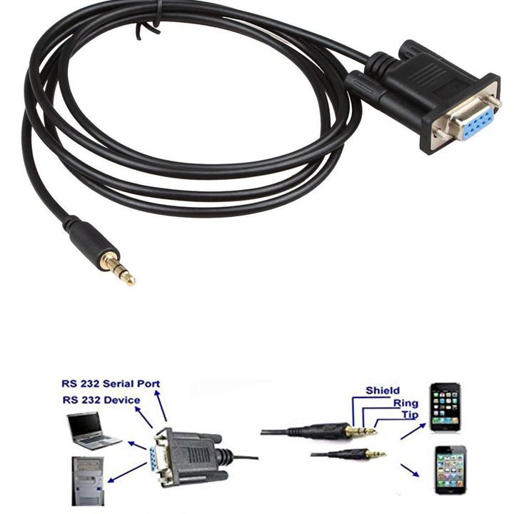 DB9Pin Female to DC3.5mm Serial Cable-6 Feet Black