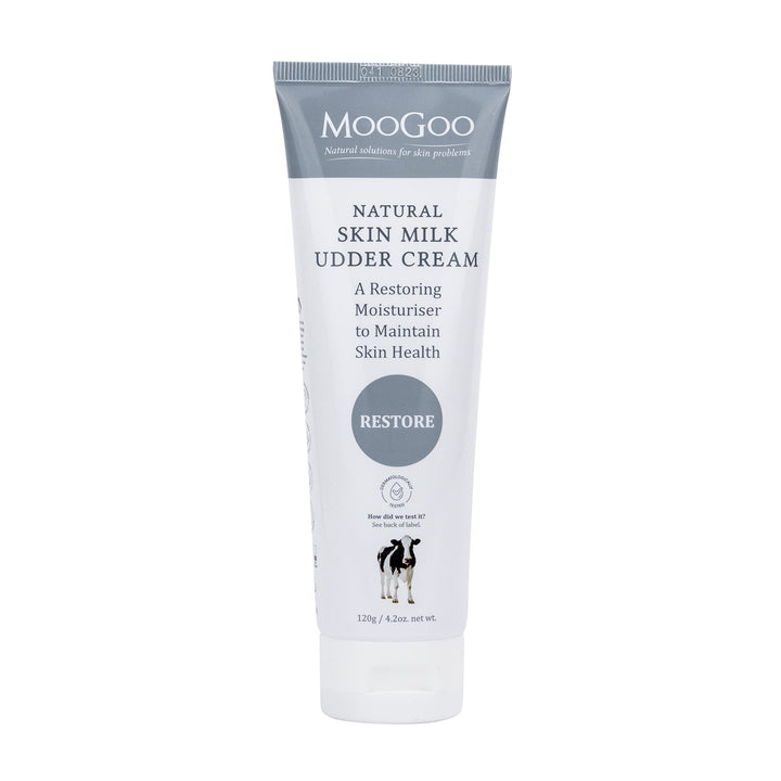 Natural Skin Milk Udder Cream - Lightweight Face &amp; Body Moisturizer for Sensitive, Irritated, Dry or Itchy Skin, For All Ages Including Children, 120g/4.2oz