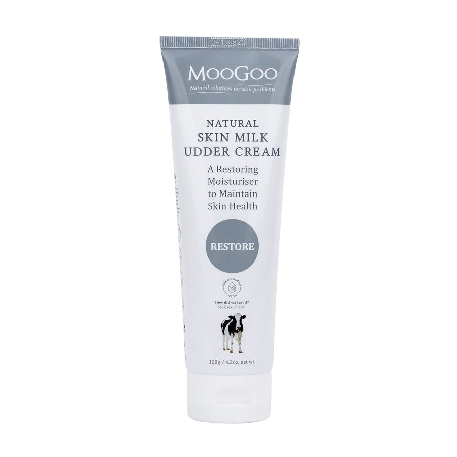 Natural Skin Milk Udder Cream - Lightweight Face & Body Moisturizer for Sensitive, Irritated, Dry or Itchy Skin, For All Ages Including Children, 120g/4.2oz