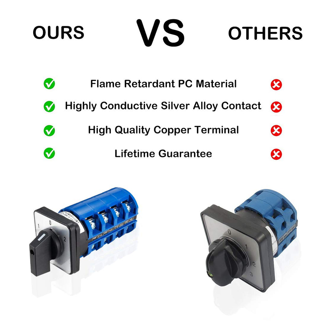 Changeover Switch LW28-63 3 Positions 16 Terminals Universal Rotary Cam Selector Latching Switches 690V 63A