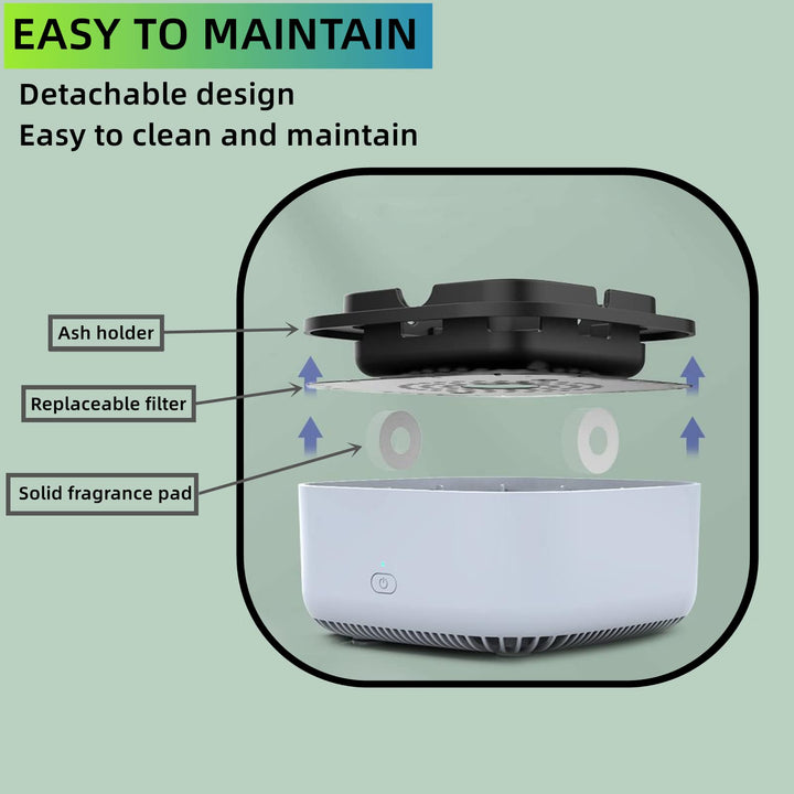 Smokeless Ashtray for Cigarettes, Multifunctional Ash Tray for Indoor Home Office (Non-Rechargeable)