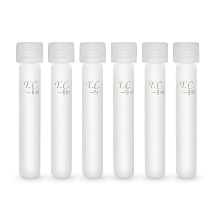 Glass Test Tubes with Leak-Proof Screw Caps and 5 ml Mark, 6 pcs, for Aquarium Water Checks (85mm)