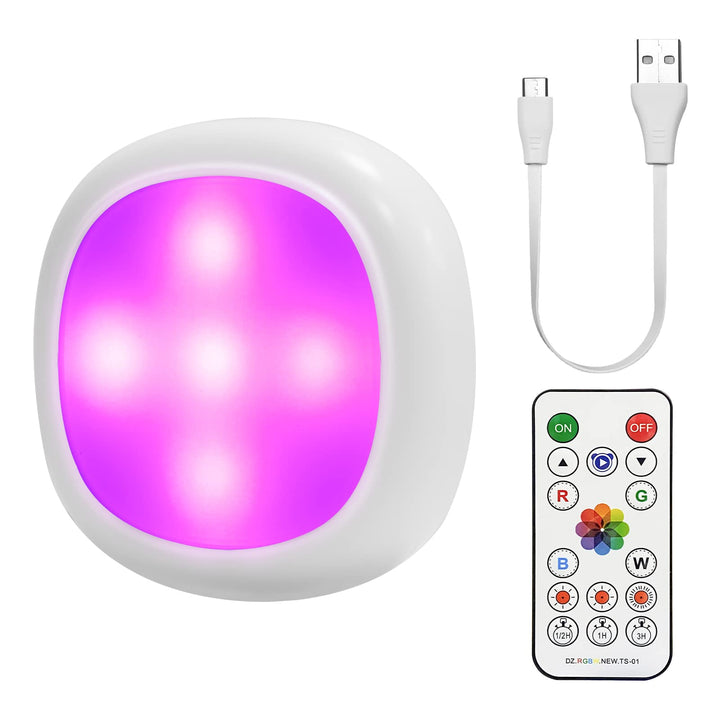 UYICOO Under-Cabinet-Lights Rechargeable Puck-Light LED Closet-Lights with Changeable 16 Colors USB Charging Battery Lights with Timing,Dimmable Under Counter Lights for Kitchen Bedroom