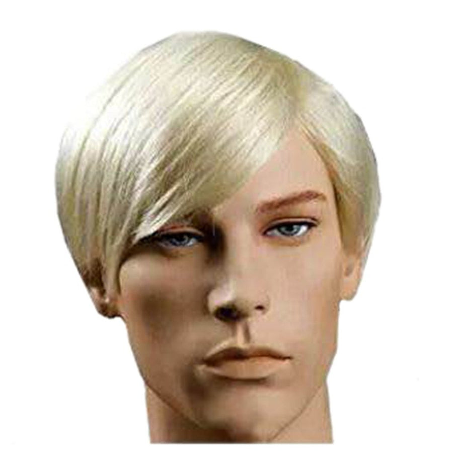 New Handsome Short Straight Golden Blonde Color Ken Costume Cosplay Heat Resistant Fibre Halloween Wig