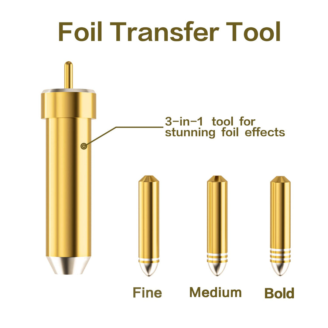 Foil Transfer Tool,Including 3 Tips-Fine,Medium and Bold for Stunning Foil-Perfect for Maker and Explore Machines
