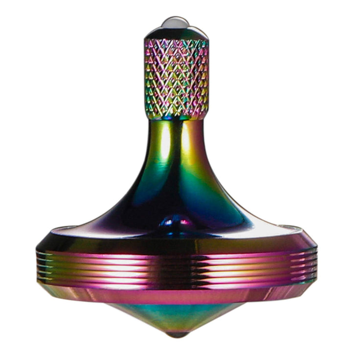 Precision Metal Spinning Top, Well Made Stainless Steel Spin Long Lasting Exceed 8 Mins Desktop Gyro EDC Toy, Perfect Balance Easy to Use Kill Time Efficiently (Pro Max-Iridescent)