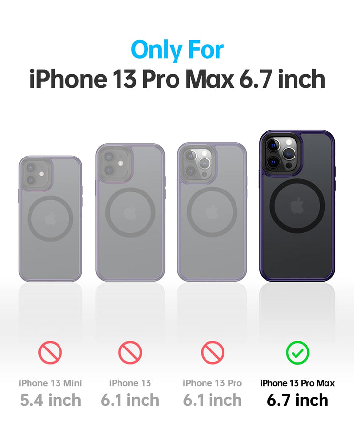 Magic Magnetic Designed for iPhone 14 ProMax Case 6.7inch, [Military Grade Protection &amp; Compatible with MagSafe], Translucent Matte Back &amp; Soft Edge Case for iPhone 14 Pro Max, Purple