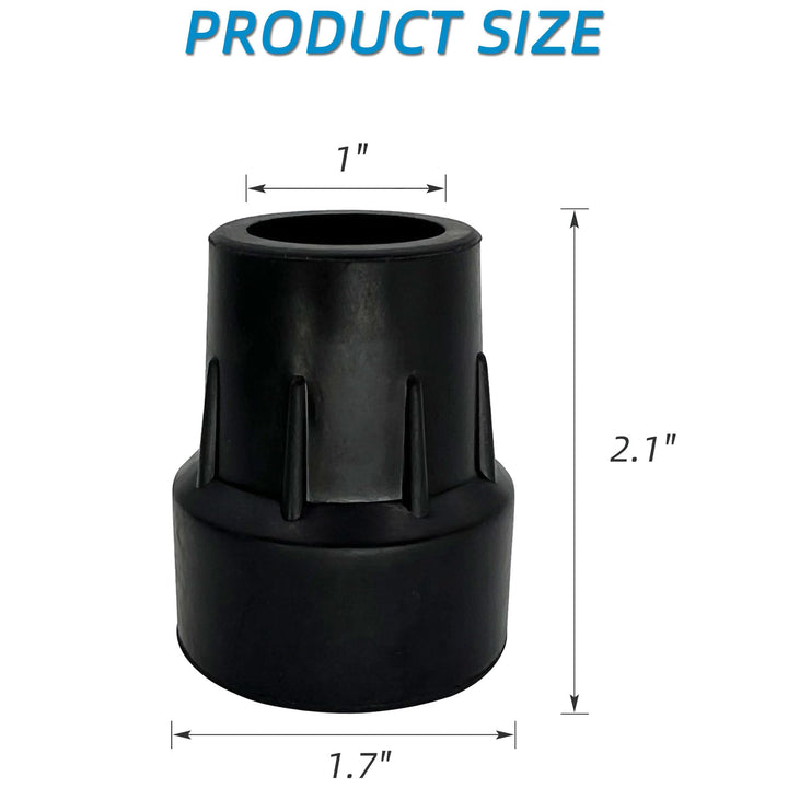 Replacement Cane Tips, Black, 1 inch