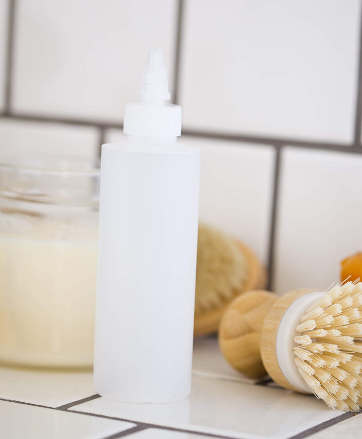 6 oz Clear Natural Refillable Plastic Squeeze Bottle with Twist Top Spout (6 pack)