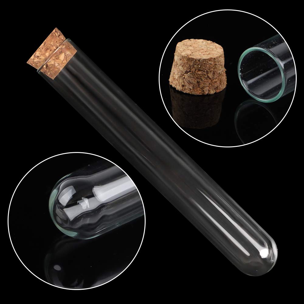 30pcs 13ml Glass Test Tubes with Cork Stoppers, 15×100mm Small Clear Glass Test Tubes for Scientific Experiments, Plant Propagation and Holiday Gifts