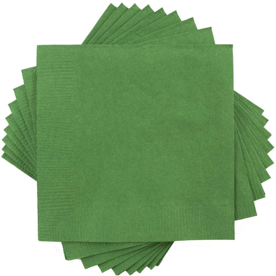 JAM PAPER Small Beverage Napkins - 5 x 5 - Green - 50/P