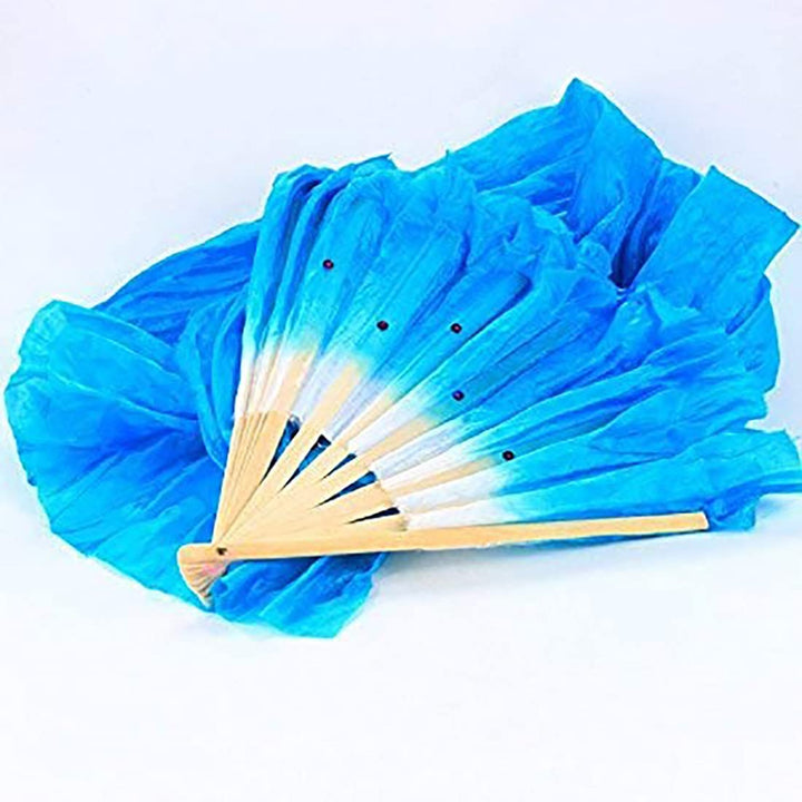 1.8m Colorful Belly Dancing Silk Bamboo Veils Dance Long Fans by Whatwears