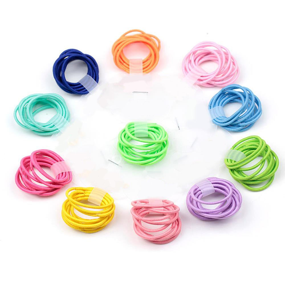 10 Pcs, Pale Green: 2.4 Cm Elastic Bands Hair Ties Children Rubber Hair Headbands - 10 Pcs (Pale Green)