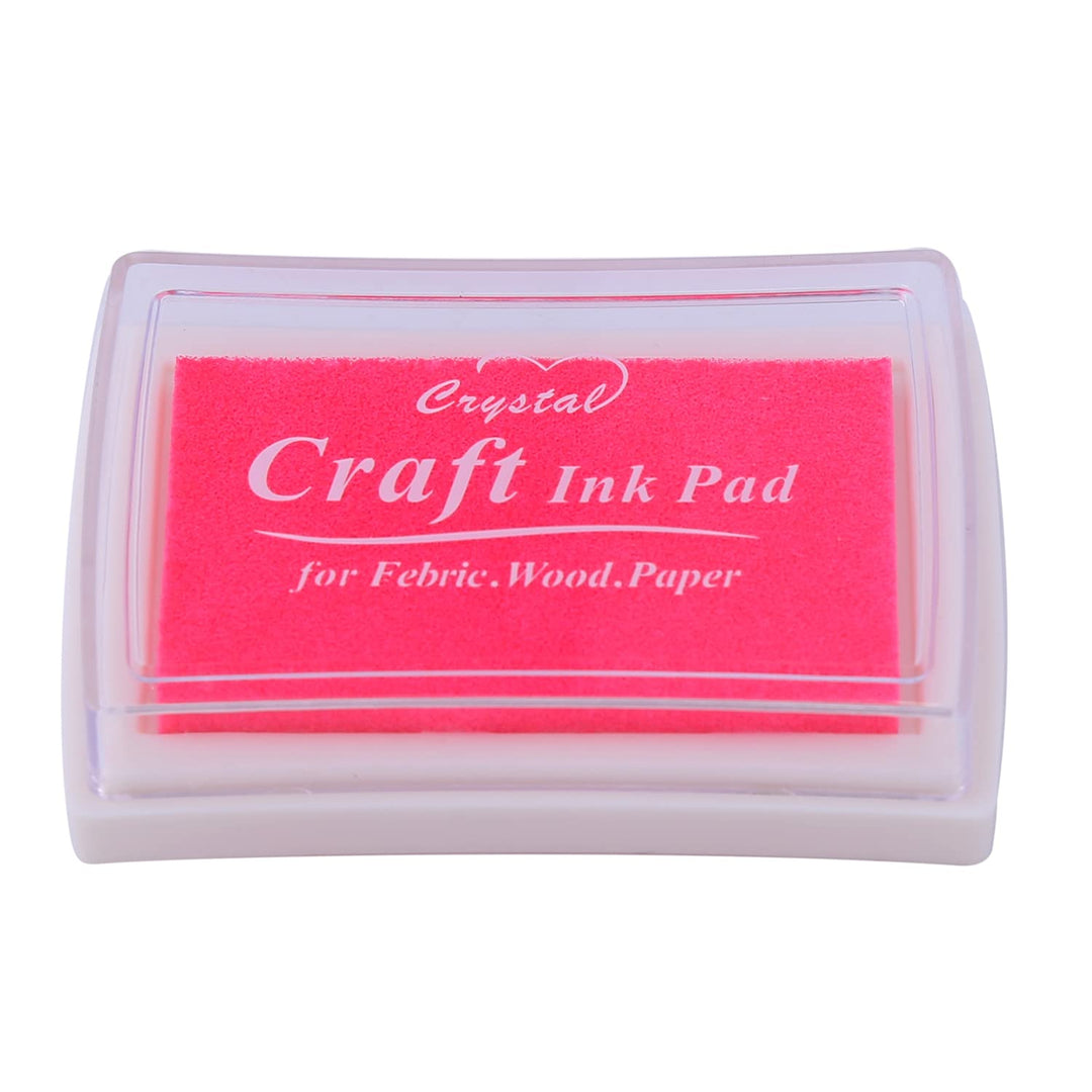 Craft Stamp Ink Pad for Paper Wood Fabric 15 Colors Available for Rubber Stamps (Pink)