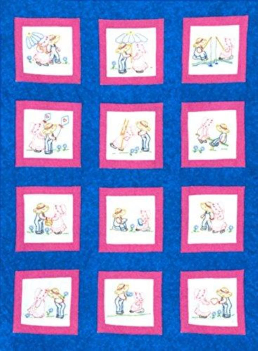 737539 Sue and Sam Theme 12-Quilt Block, 9-Inch by 9-Inch, White