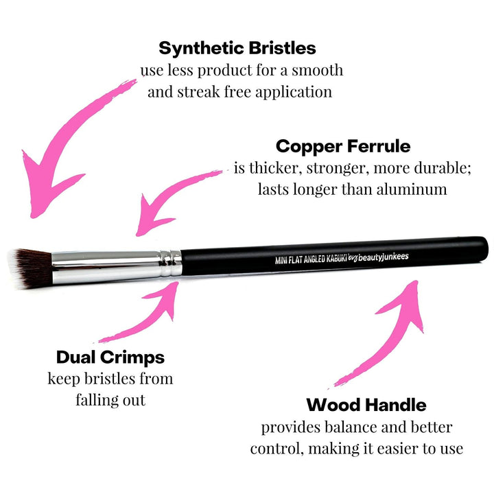 Contouring Brush: Flat Angle Makeup Brush Best for Precision Contouring &amp; Brow Definition (Small, Synthetic) -