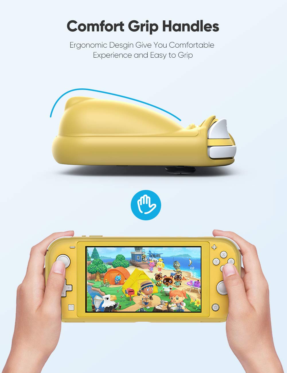 Protective Case for Nintendo Switch Lite [All New 2021],TPU Grip Cover with Shockproof and Anti-Scratch Holder Stand Kit,Accessories for Switch Lite