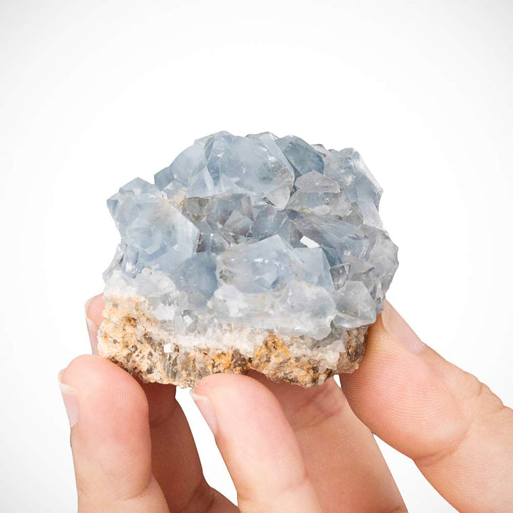 A-Grade Celestite Natural Blue Celestite Cluster Specimen for Home Decor, 2-6 Ounce
