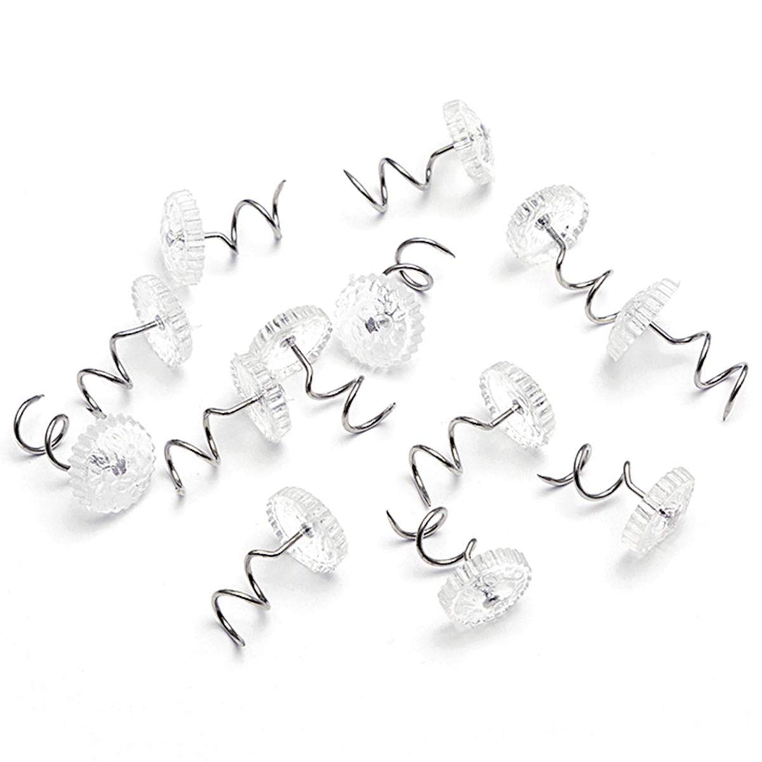 Akstore 60 Pcs Dust Ruffle Pins Bed Skirt Pins Clear He