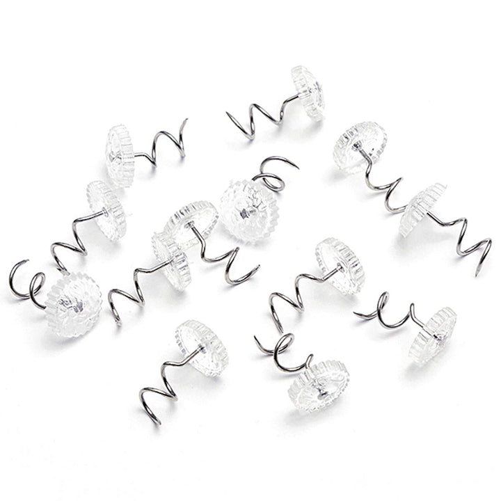 Akstore 60 Pcs Dust Ruffle Pins Bed Skirt Pins Clear He
