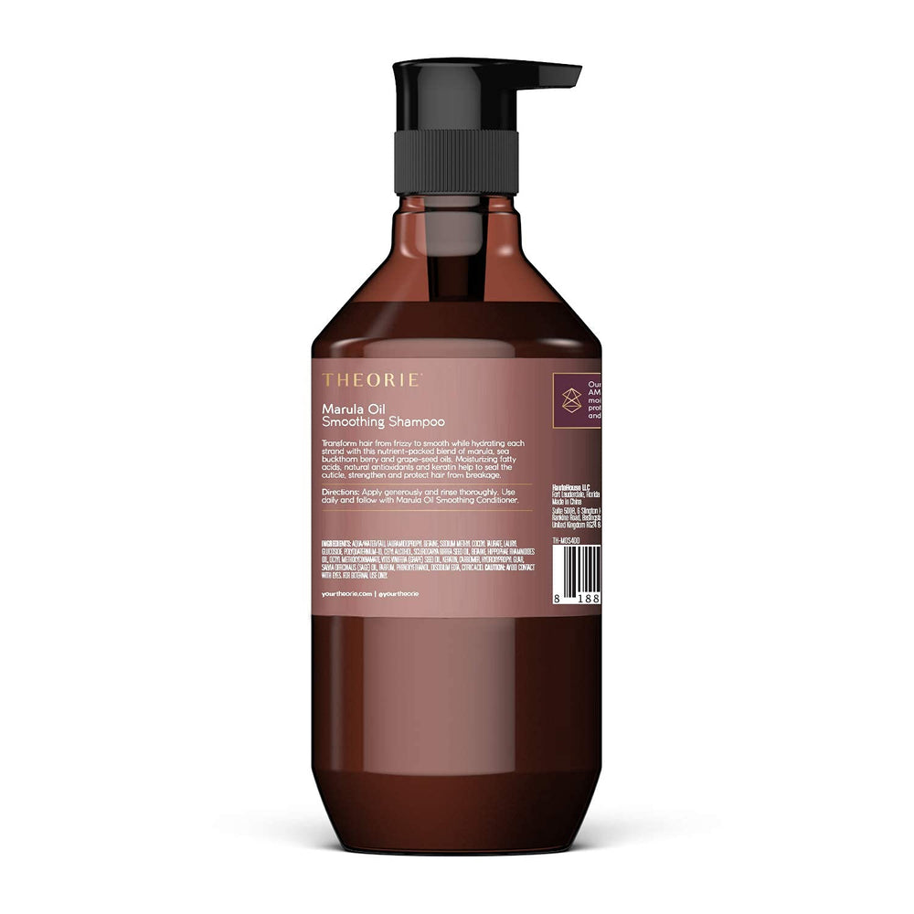 Marula Smoothing Shampoo - Frizz Control with Marula, Sea Buckthorn & Grape Seed Oils, Sulfate-Free, Gluten-Free, All Hair Types, 400 ML