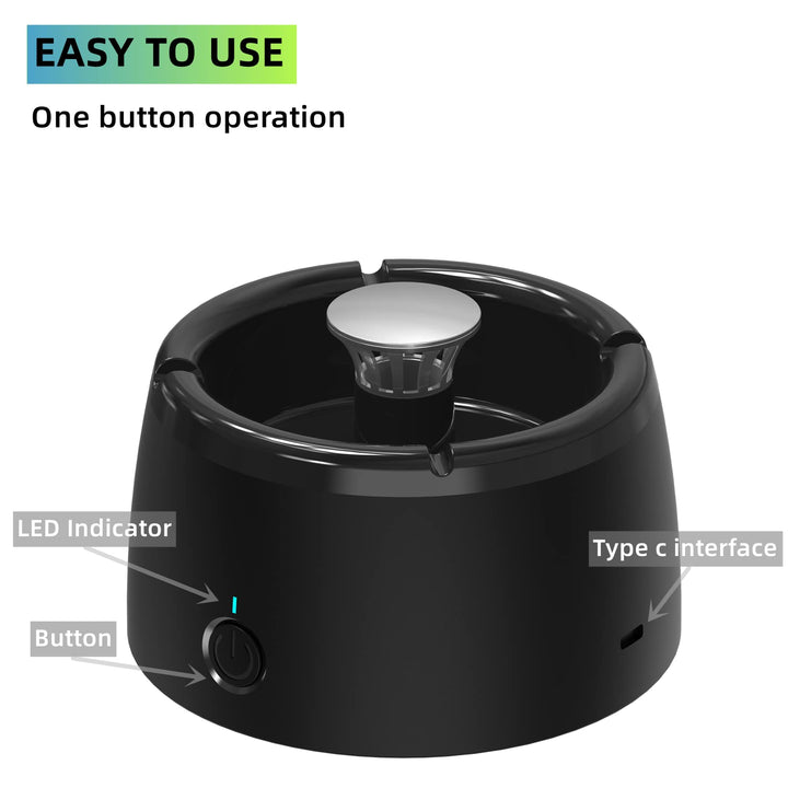 Smokeless Ashtray for Cigarettes USB Rechargeable Ash Tray for Indoor Home Office
