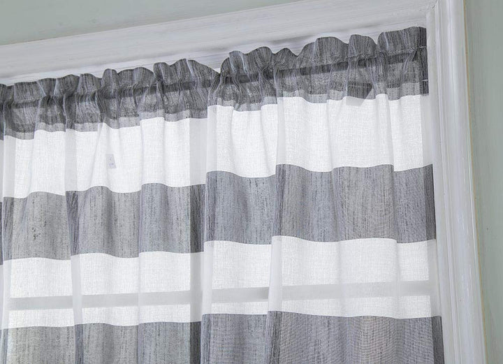 BOYOUTH Semi Shading Grey and White Rugby Stripe Print 