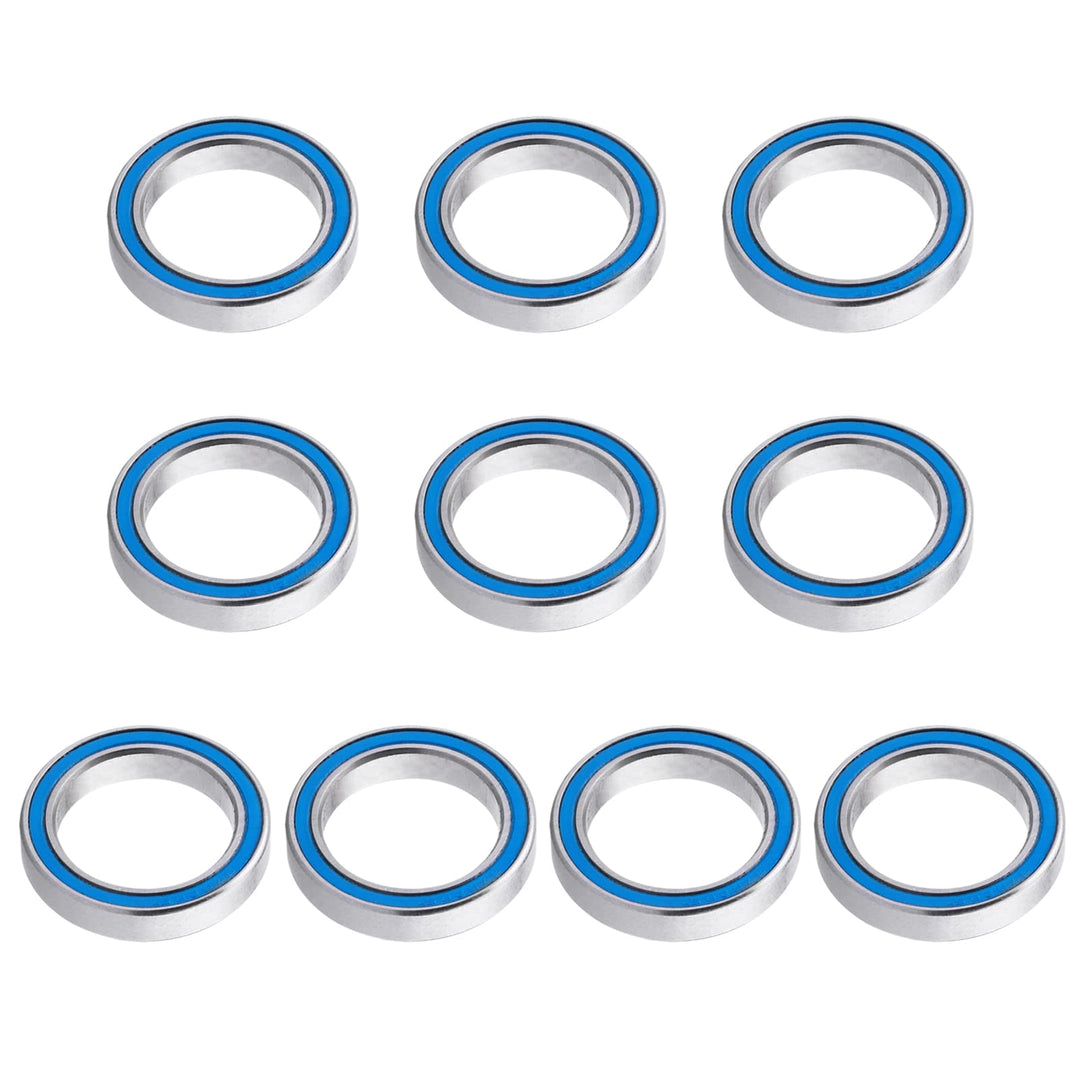 RC Ball Bearings 10-Pack Bearing Steel and Double Rubber Sealed Miniature Deep Groove Ball Bearings (15x21x4mm)