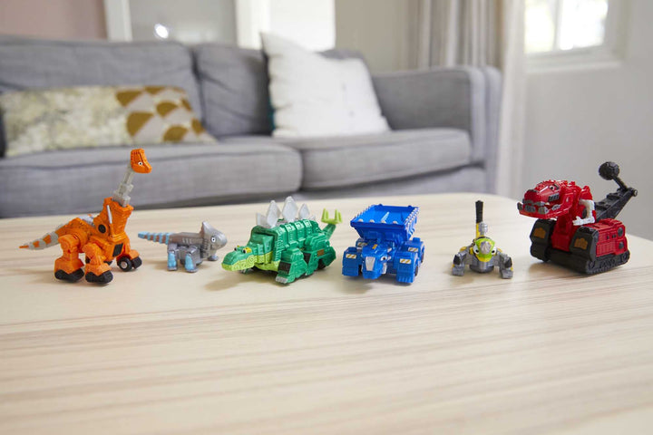 Dinotrux Multipack with 6 Character Toy Cars, Half Dinosaur &amp; Half Construction Vehicle, Includes Ty Rux, Ton-Ton &amp; Skya