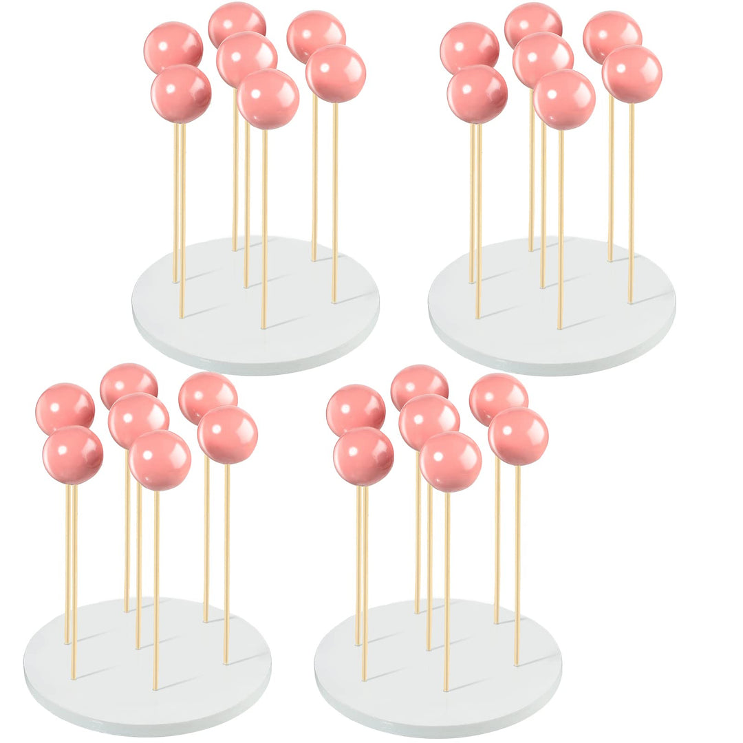Yalikop Wooden Cake Pop Stand 4 Pieces 7 Hole Lollipop 