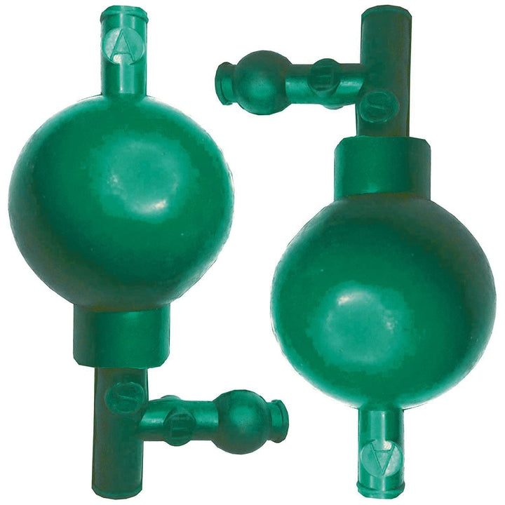 2pcs Lab Pipette Filler Bulb 3 Valves Rubber Pipets Green Color