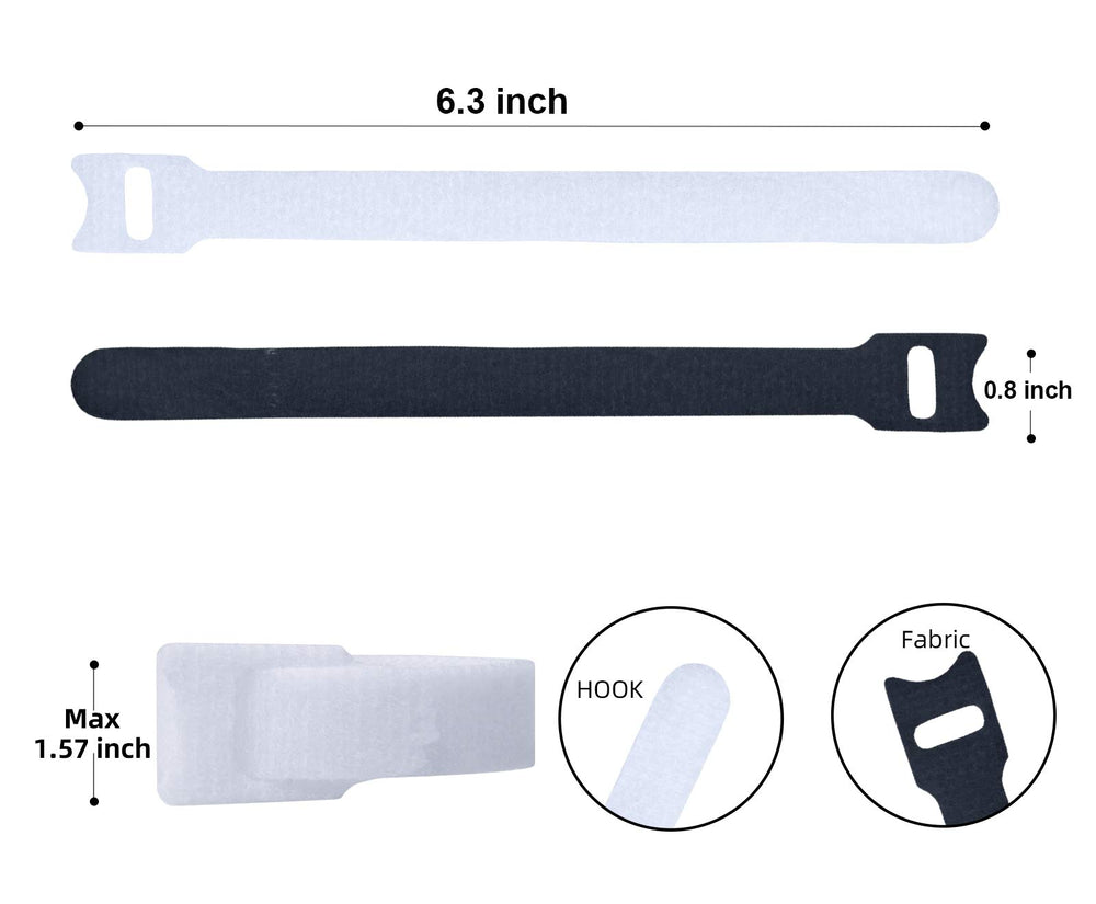 Attmu 60Pcs Fastening Cable Cord Ties Reusable, 6Inch A
