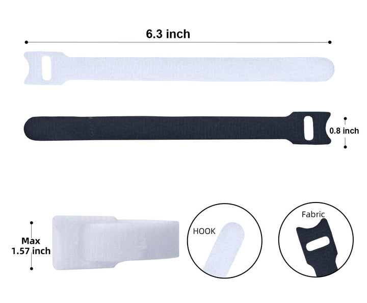Attmu 60Pcs Fastening Cable Cord Ties Reusable, 6Inch A