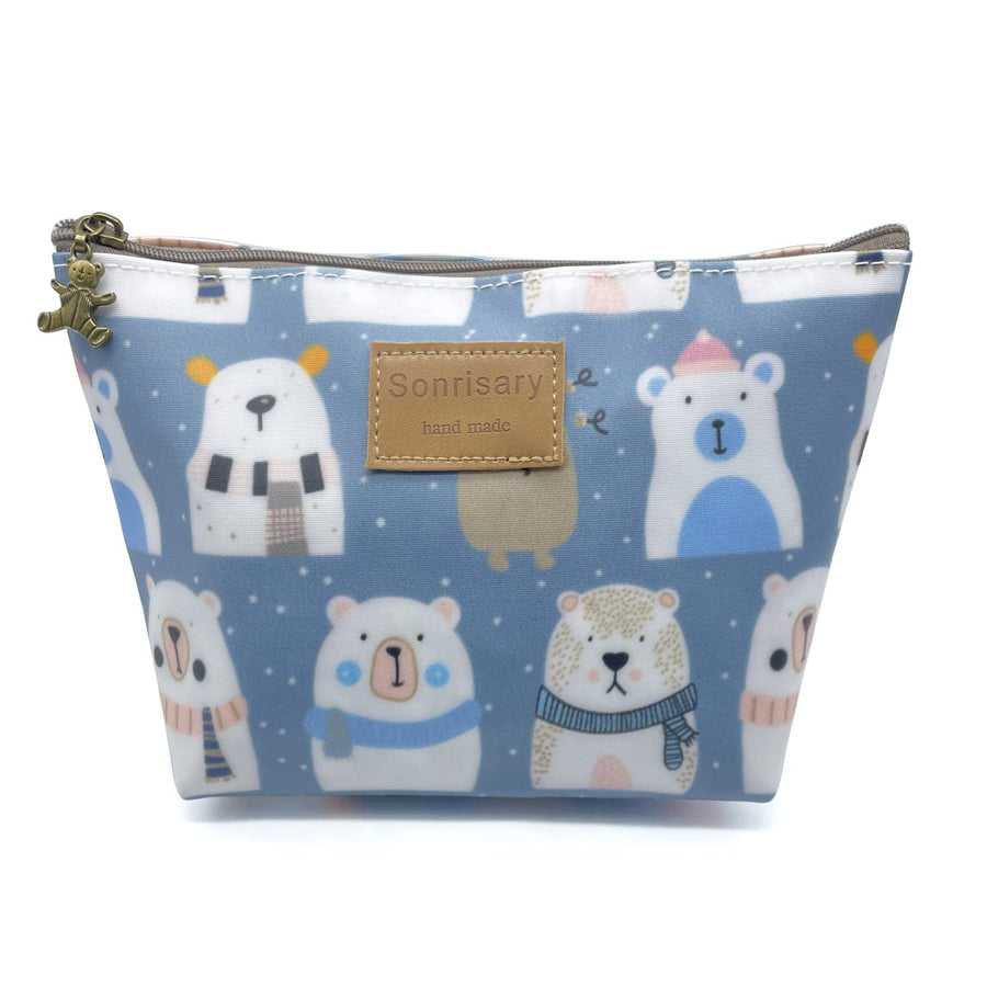HUNGER Flower Print Make-Up Cosmetic Tote Bag Carry Cas