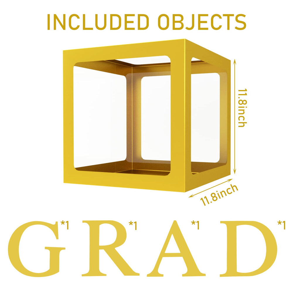 Gold Transparent Balloon Boxes with 30 Letters, includes A-Z and BABY Letters for Girl Boy Baby Shower Boxes Decorations,Sunflower Birthday,DIY Name Combination, Birthday Party Decorations