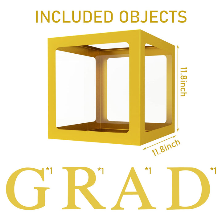 Gold Transparent Balloon Boxes with 30 Letters, includes A-Z and BABY Letters for Girl Boy Baby Shower Boxes Decorations,Sunflower Birthday,DIY Name Combination, Birthday Party Decorations