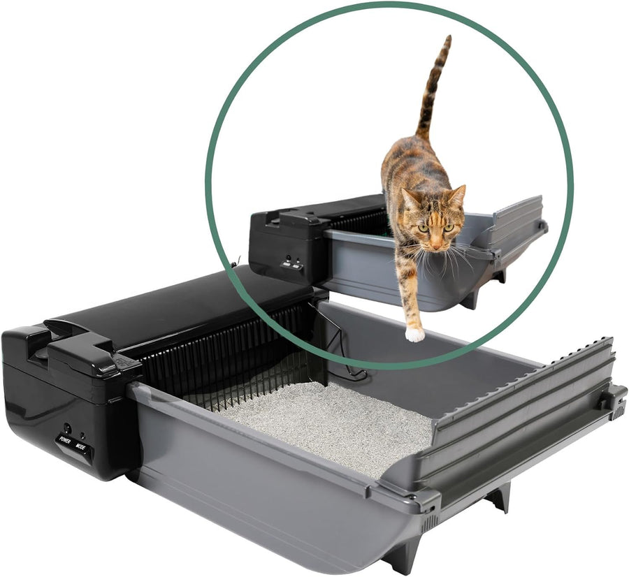 Self Cleaning Automatic Cat Litter Box - Smart Scoop Cat Litter Box with 6 Bags & Carbon Filter for Up to Two Cats 6-16 Pounds