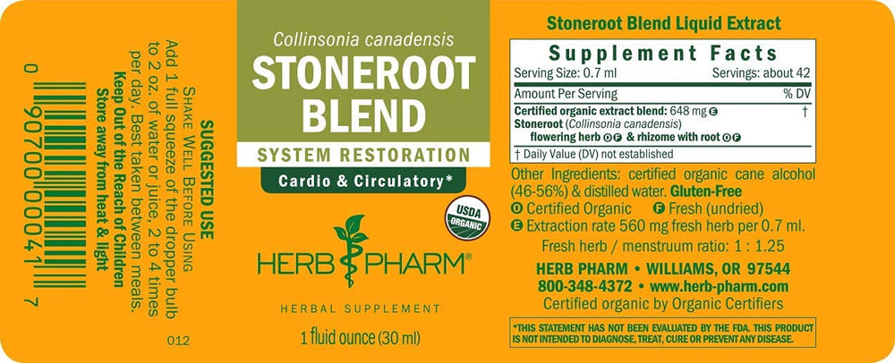 Herb Pharm Certified Organic Stoneroot Blend Liquid Ext