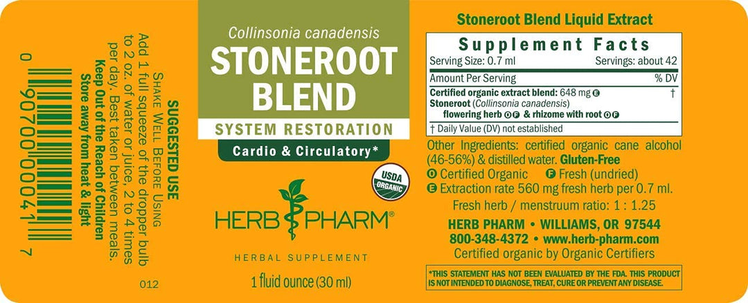 Herb Pharm Certified Organic Stoneroot Blend Liquid Ext