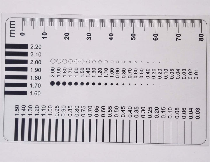 High-Precision Polyester Size Estimation Chart SEC Scratch Measure Defect Compare Stain Test Film Dot Gauge Spot Meter (2220d)