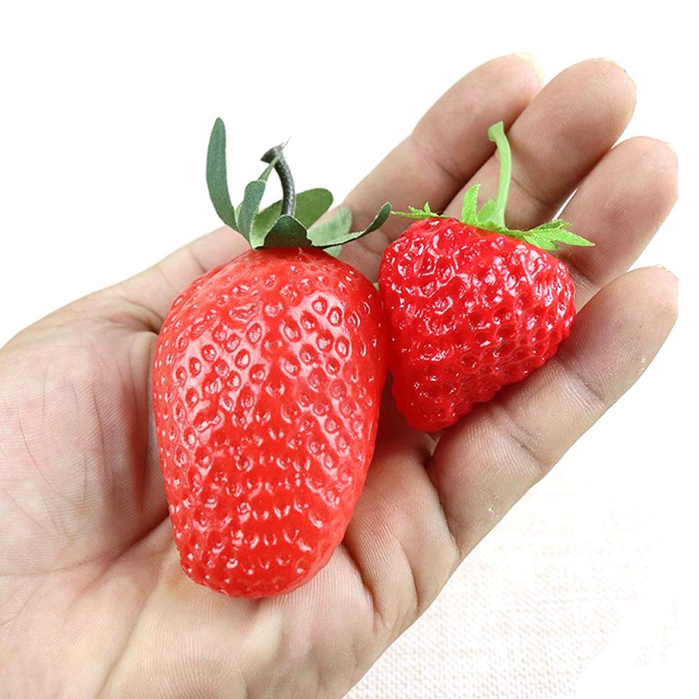 EORTA 20 Pieces Artificial Strawberries Simulation Red 