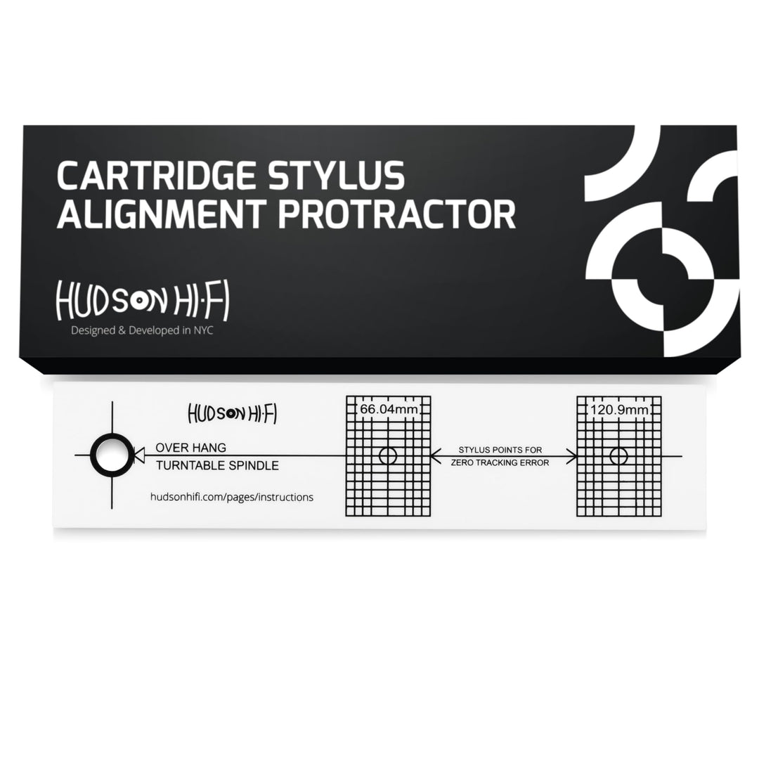 Turntable Phonograph LP Phono Cartridge Stylus Alignment Protractor Tool–High Contrast (VTA Sold Separately)