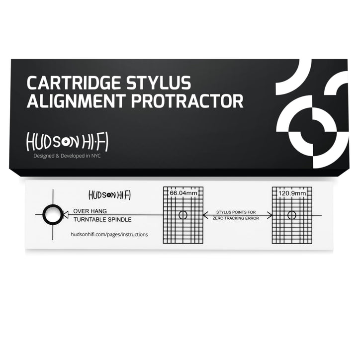 Turntable Phonograph LP Phono Cartridge Stylus Alignment Protractor Tool–High Contrast (VTA Sold Separately)