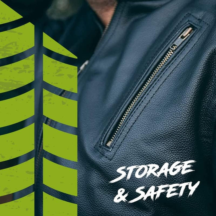 Leather Motorcycle Jacket with Armor for Men, Cafe Racer Genuine Leather Jacket for Weather Resistant Enduro Motocross, Motorbike Riding, Easy Adjust Men&#39;s Motorcycle Jacket, Medium