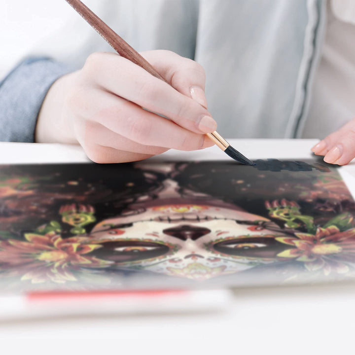 Paint by Number for Adults, 16 x 20 Acrylic Paint by Numbers for Adults Beginner Kids Calavera Girl Painting by Number Kit on Canvas with 3 Brushes DIY Watercolor Adult Paint by Numbers Kits