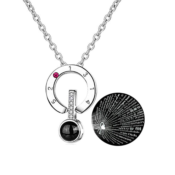 I Love You Necklace for friend Her Mom in 100 Languages Silver with Box Projection Memory Pendant Necklace in Different Ways to Say I Love U Birthday Gift for Women