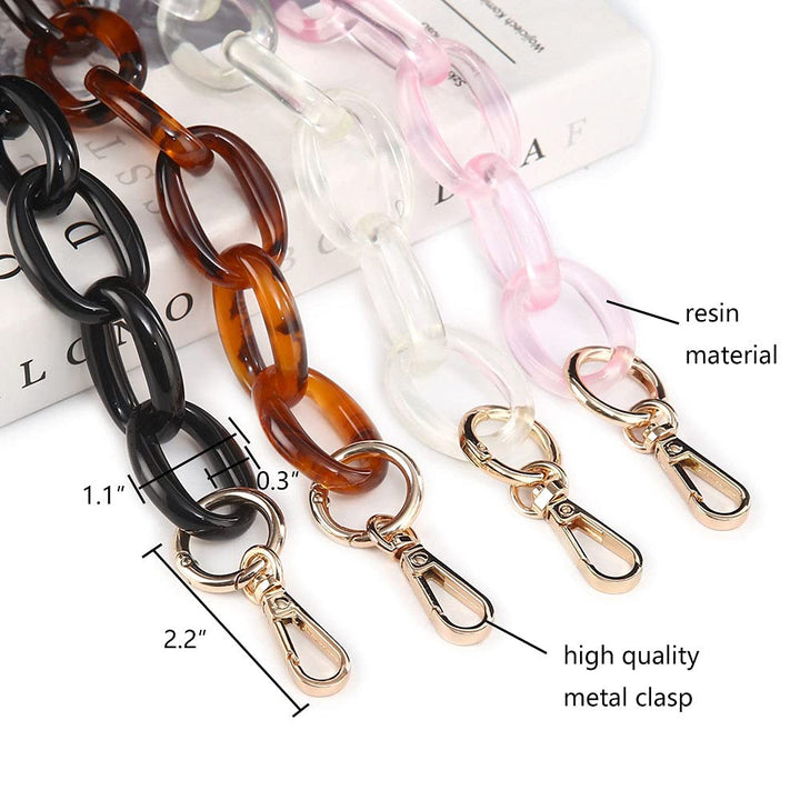 Xiazw Short Thick Resin Purse Bag Handles Shoulder Stra