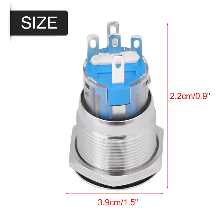 12V DC LED Car Engine Start Stop Push Button Switch Ignition Starter Switch Universal Metal Press LED Push Button Switch White(Silver)