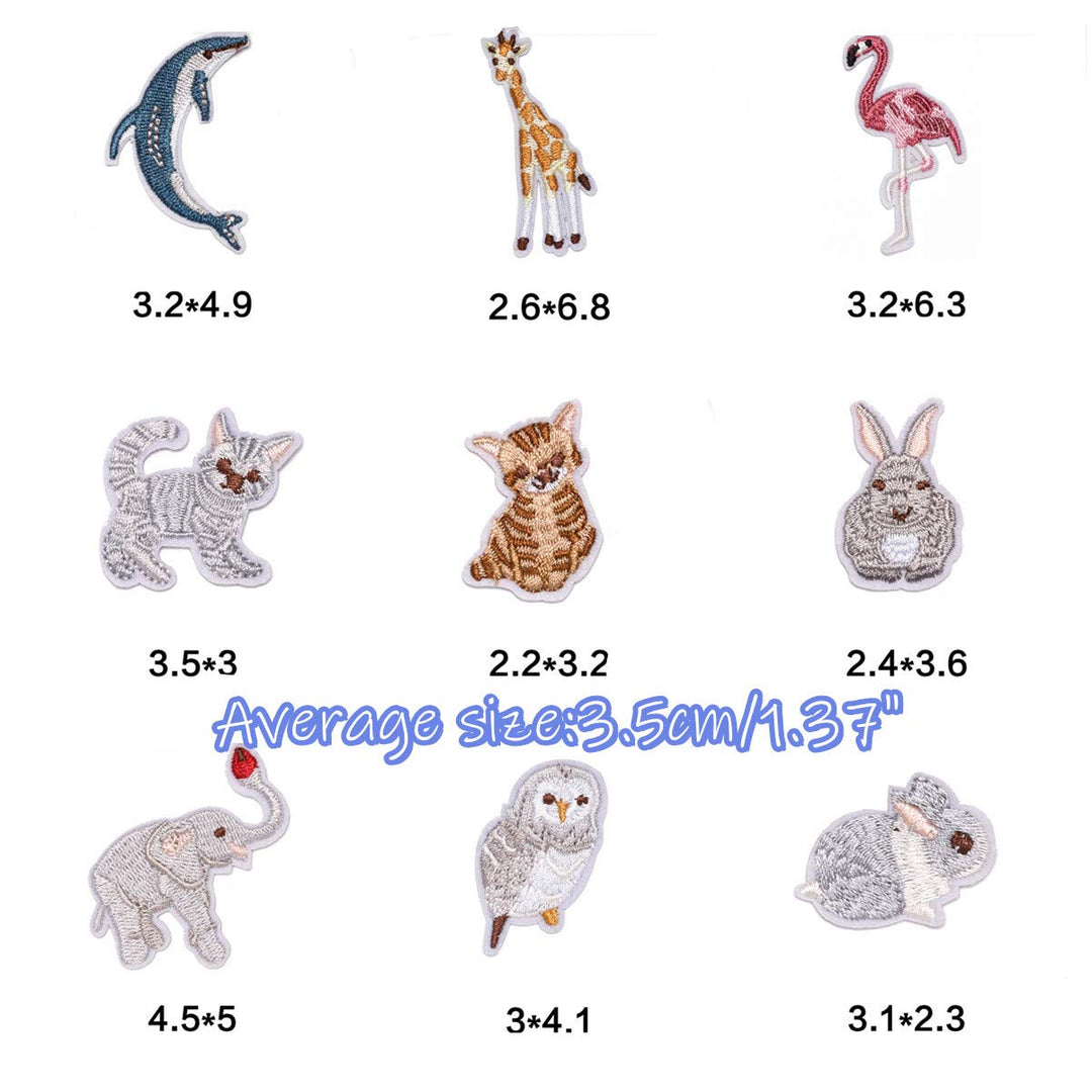 21 Pieces Zoo Animals Iron on Patches Cute Embroidered Panda Giraffe Lion Flamingo Squirrel Rabbit Sewing Patches Appliques for Shoes Clothes Backpacks Embellishments