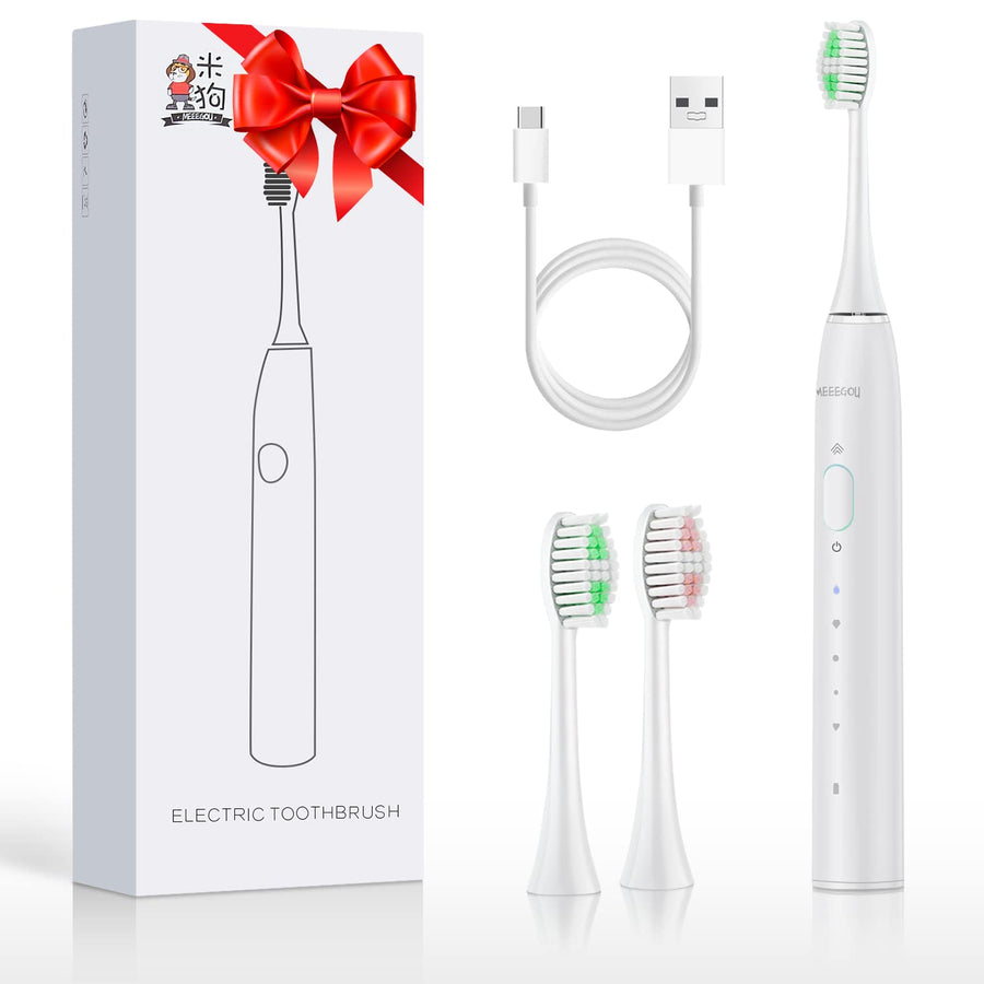 MEEEGOU Sonic Electric Toothbrush with Dupont Brush Hea